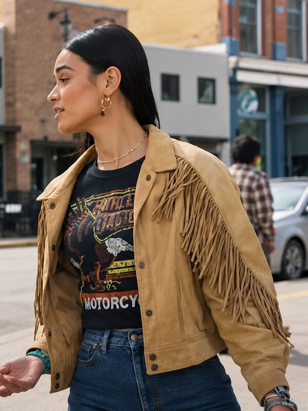 Ellie Estevez Ransom Canyon S01 Suede Fringe Jacket