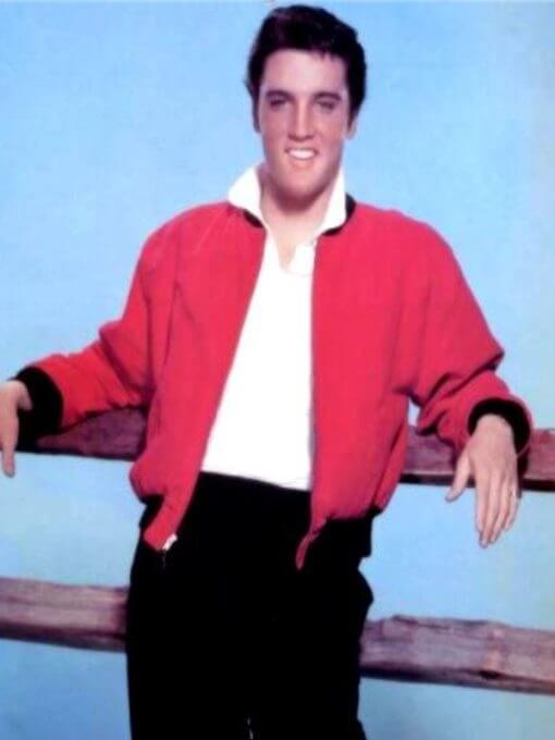 Elvis Presley Vintage Red Cotton Bomber Jacket