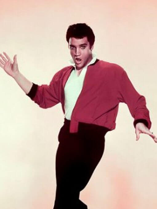 Elvis Presley Vintage Red Cotton Bomber Jacket