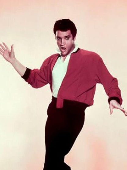 Elvis Presley Vintage Red Cotton Bomber Jacket