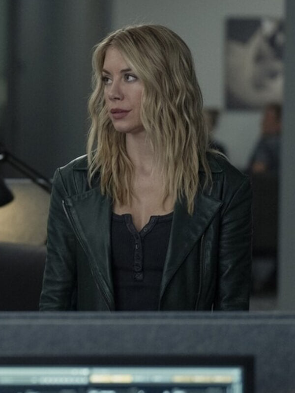 Emilia Harcourt Peacemaker S02 Biker Black Leather Jacket