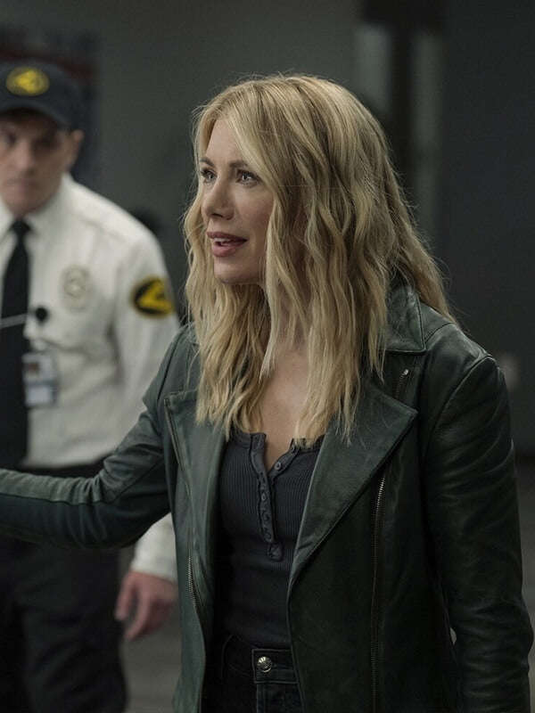 Emilia Harcourt Peacemaker S02 Biker Black Leather Jacket