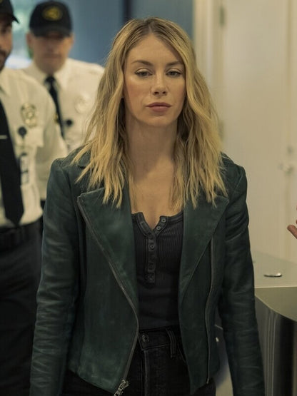 Emilia Harcourt Peacemaker S02 Biker Black Leather Jacket