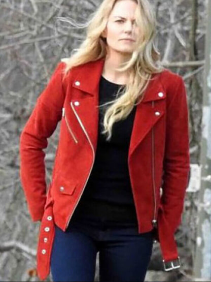 Emma Swan Once Upon A Time Red Suede Jacket