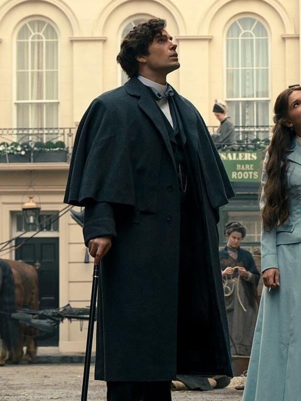 Enola Holmes 3 Henry Cavill Black Wool Coat