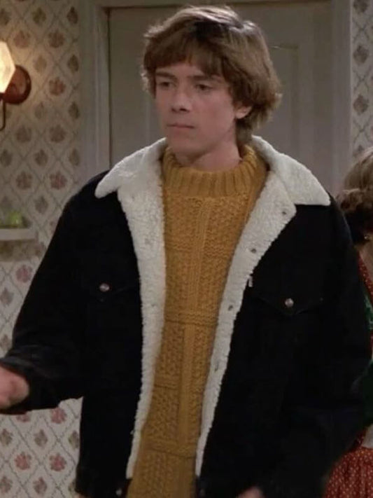 Eric Forman That '70s Show Black Shearling Jacket