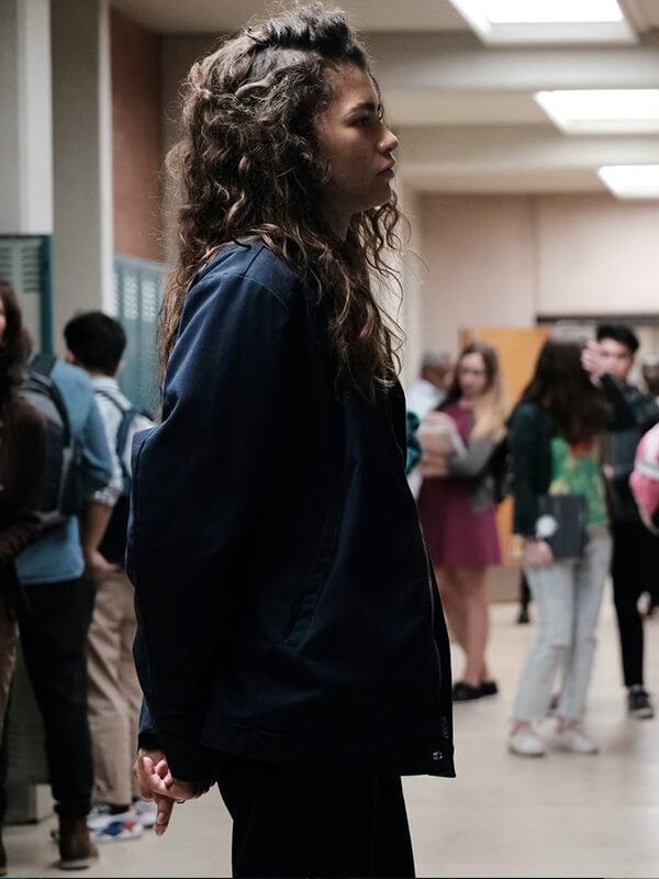 Euphoria S02 Zendaya Black Cotton Jacket