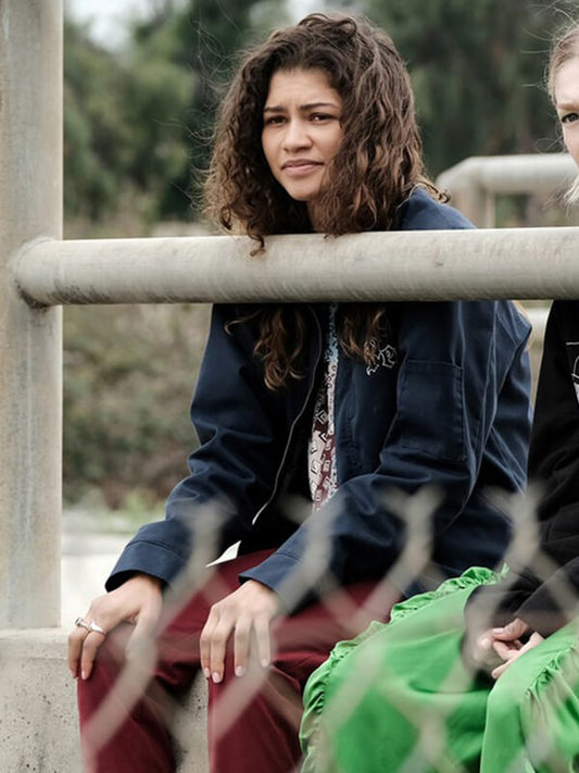 Euphoria S02 Zendaya Black Cotton Jacket