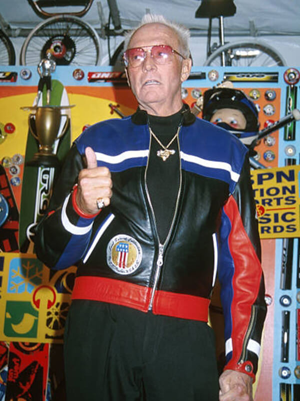 Evel Knievel Black Leather Biker Jacket