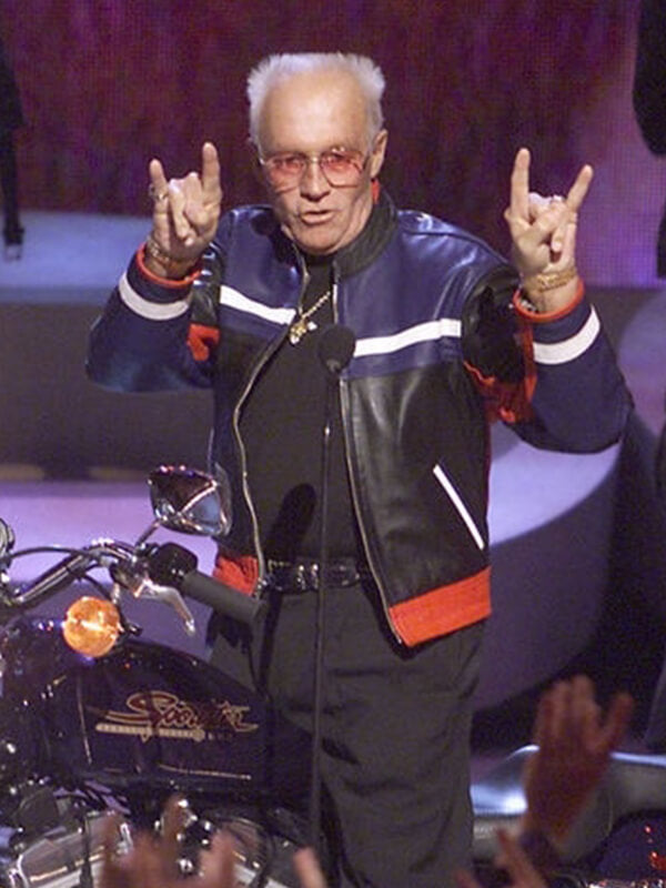 Evel Knievel Black Leather Biker Jacket