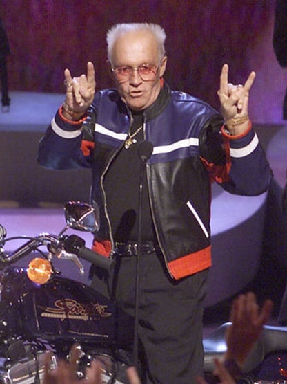 Evel Knievel Black Leather Biker Jacket