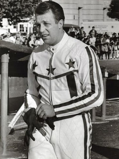 Evel Knievel Daredevil White Leather Jacket