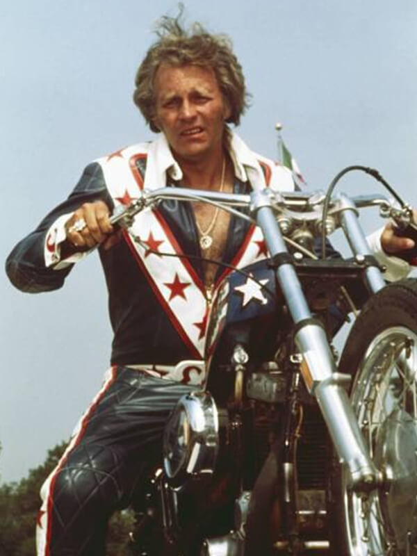 Evel Knievel Motorcycle Daredevil Star Leather Jacket