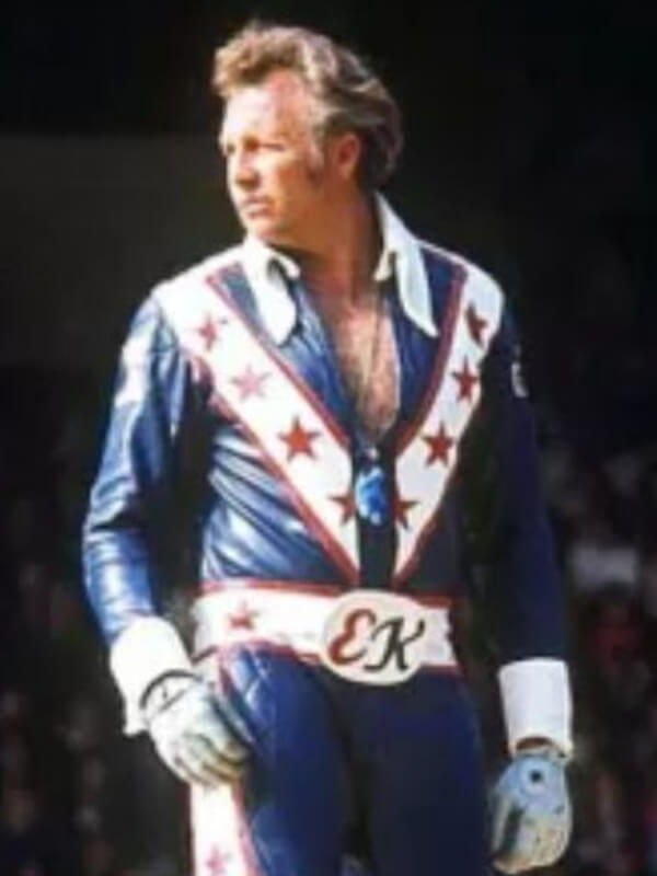 Evel Knievel Motorcycle Daredevil Star Leather Jacket