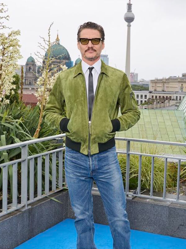 Fantastic 4 Pedro Pascal Premiere Green Suede Jacket