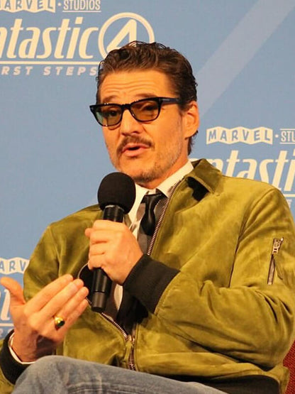Fantastic 4 Pedro Pascal Premiere Green Suede Jacket