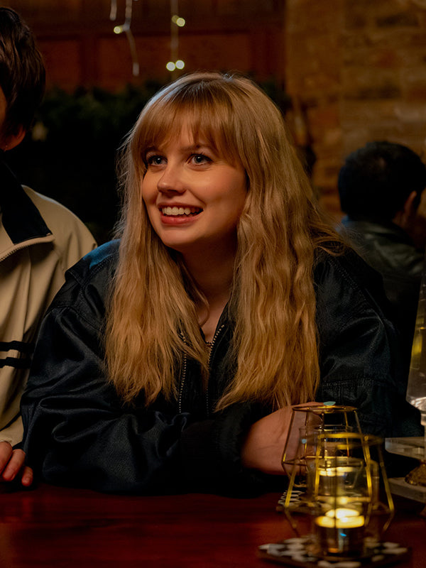 Finding Emily 2026 Angourie Rice Black Bomber Jacket