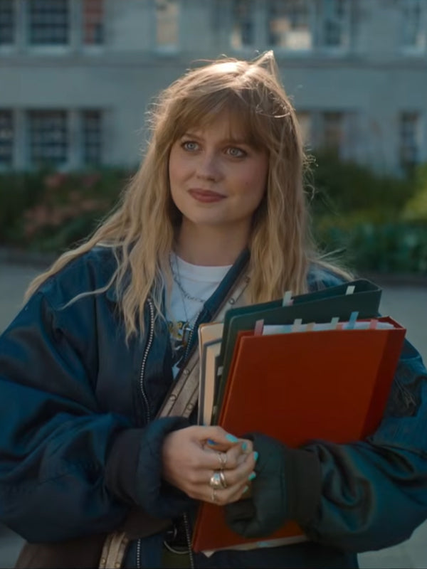 Finding Emily 2026 Angourie Rice Black Bomber Jacket