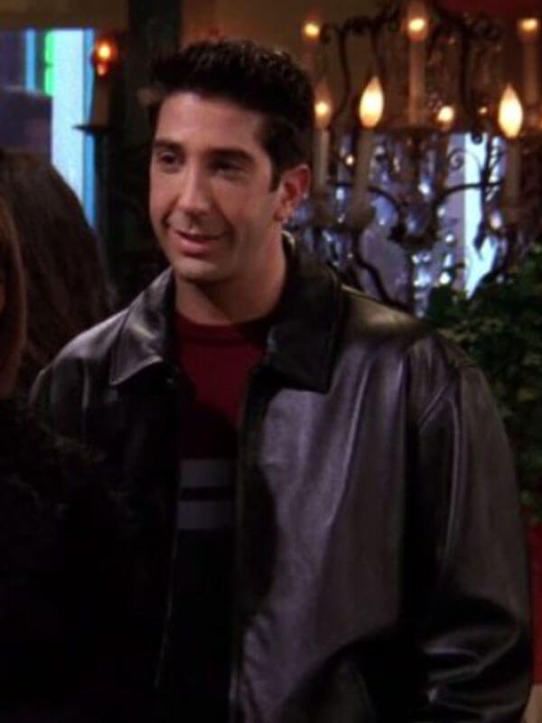 Friends S02 David Schwimmer Black Leather Jacket