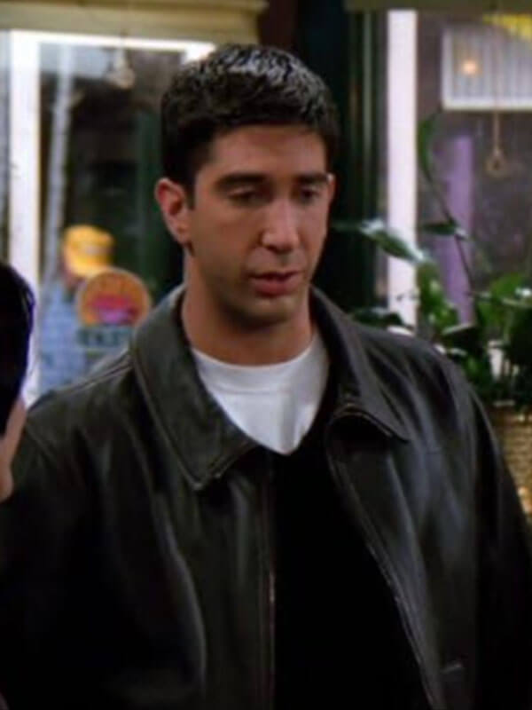 Friends S02 David Schwimmer Black Leather Jacket