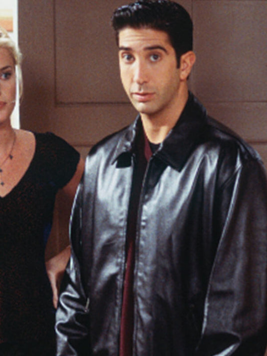 Friends S02 David Schwimmer Black Leather Jacket