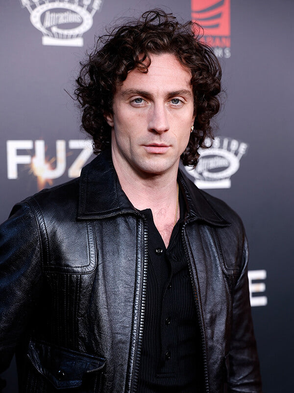 Fuze Aaron Taylor-Johnson Black Leather Jacket