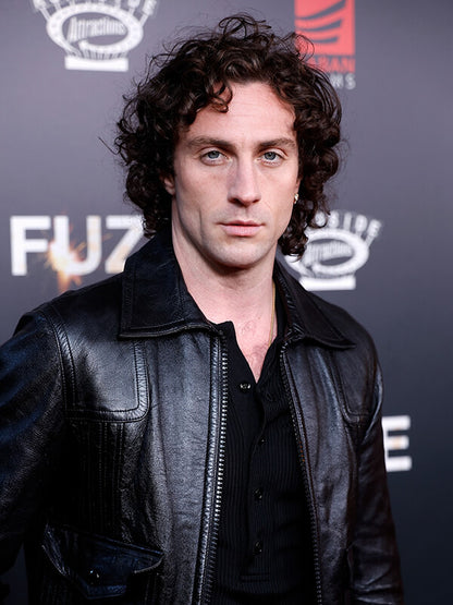 Fuze Aaron Taylor-Johnson Black Leather Jacket