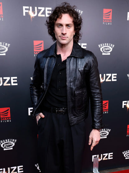 Fuze Aaron Taylor-Johnson Black Leather Jacket