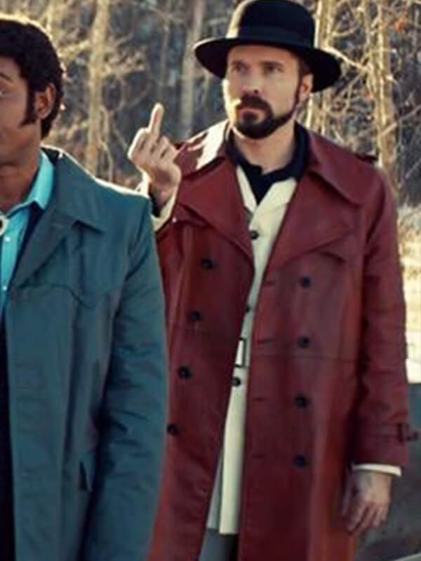 Gale Kitchen Fargo S02 Burgundy Leather Coat