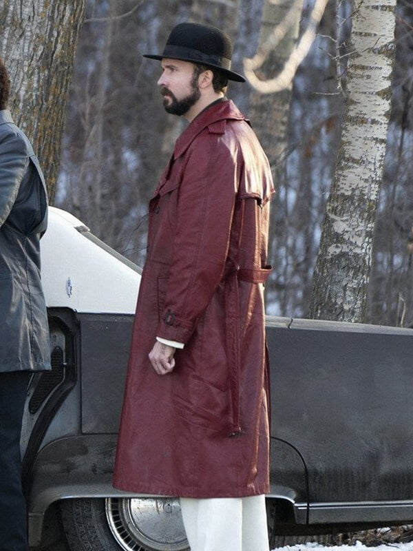 Gale Kitchen Fargo S02 Burgundy Leather Coat