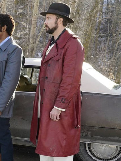 Gale Kitchen Fargo S02 Burgundy Leather Coat