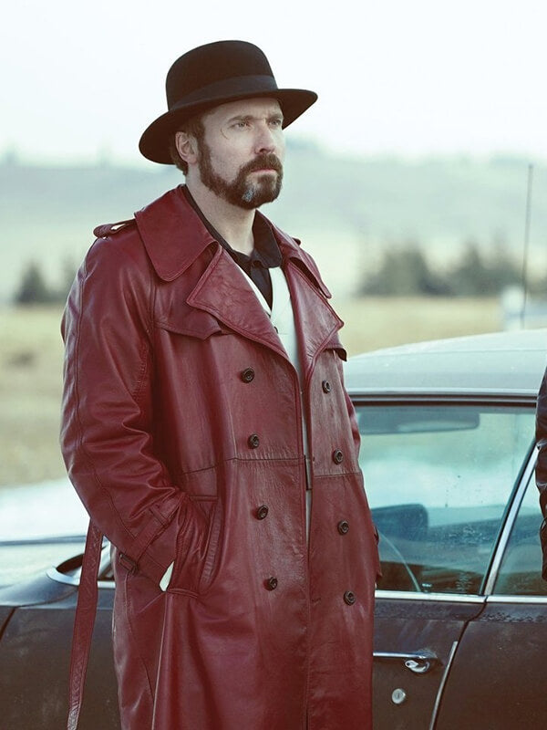 Gale Kitchen Fargo S02 Burgundy Leather Coat