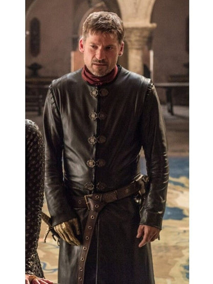 Game of Thrones S07 Jaime Lannister Black Leather Jacket