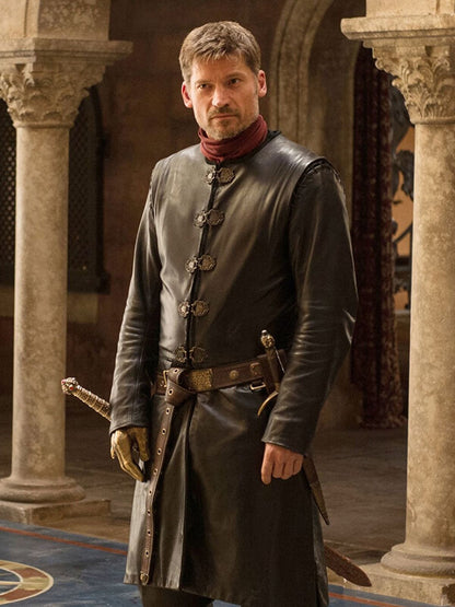 Game of Thrones S07 Jaime Lannister Black Leather Jacket