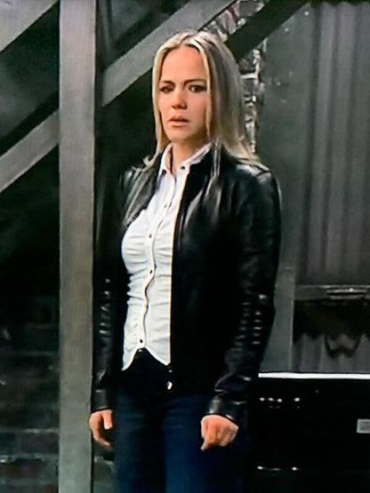 General Hospital Alexa Havins Black Leather Jacket