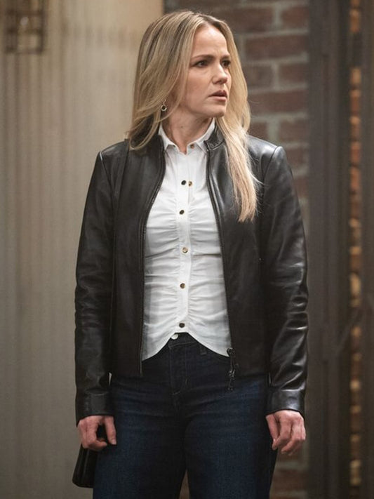 General Hospital Alexa Havins Black Leather Jacket