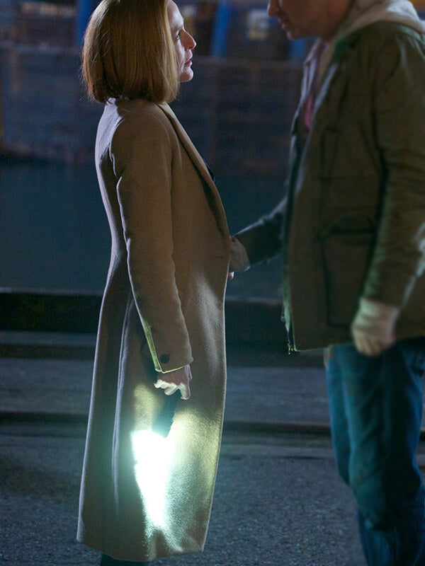 Gillian Anderson The X Files S11 Dana Scully Brown Coat
