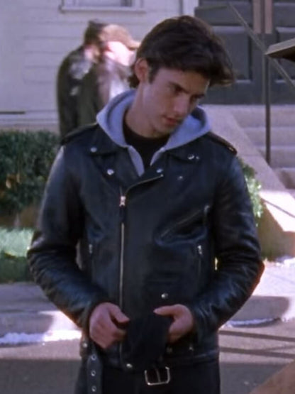 Gilmore Girls Jess Mariano Biker Black Leather Jacket