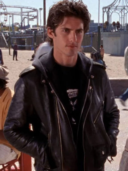 Gilmore Girls Jess Mariano Biker Black Leather Jacket