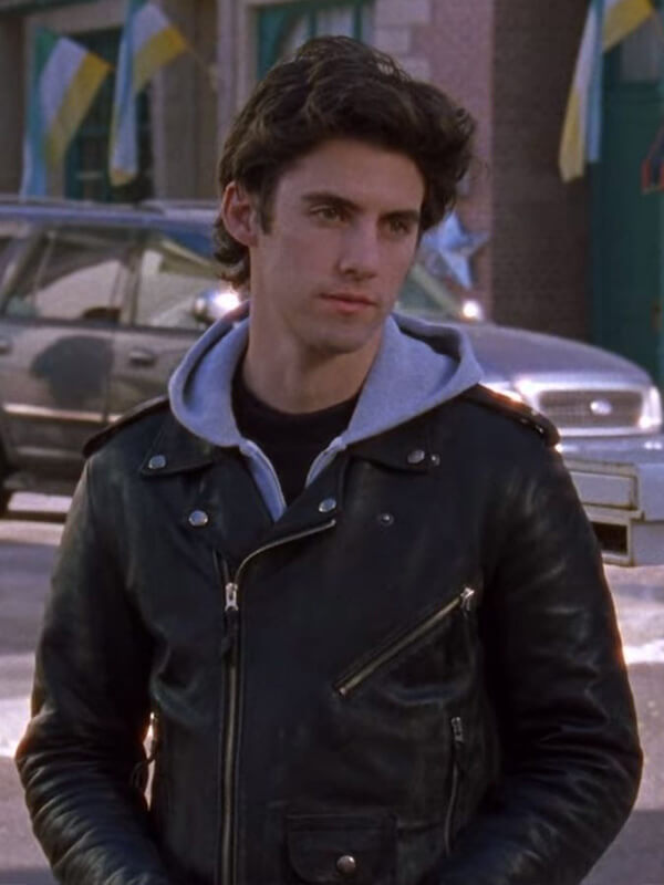 Gilmore Girls Jess Mariano Biker Black Leather Jacket