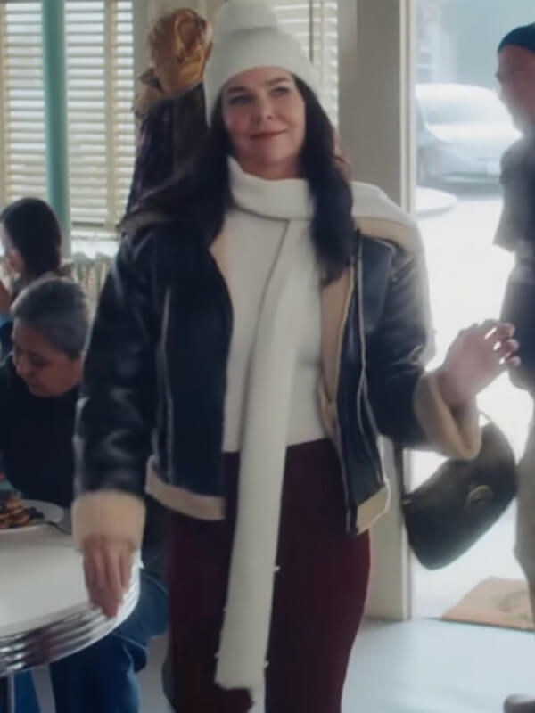 Gilmore Girls Lorelai Gilmore Black Leather Shearling Jacket