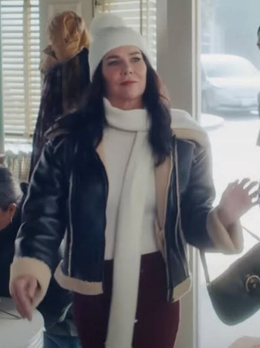 Gilmore Girls Lorelai Gilmore Black Leather Shearling Jacket