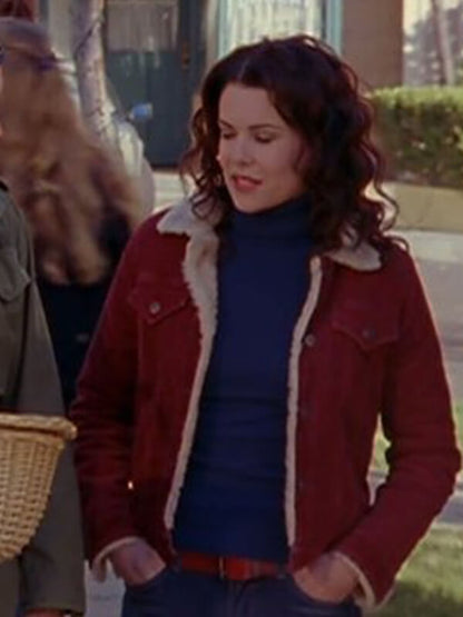 Gilmore Girls Lorelai Gilmore Red Shearling Jacket