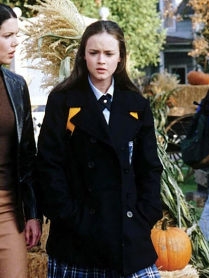 Gilmore Girls S03 Rory Gilmore Black Wool Coat