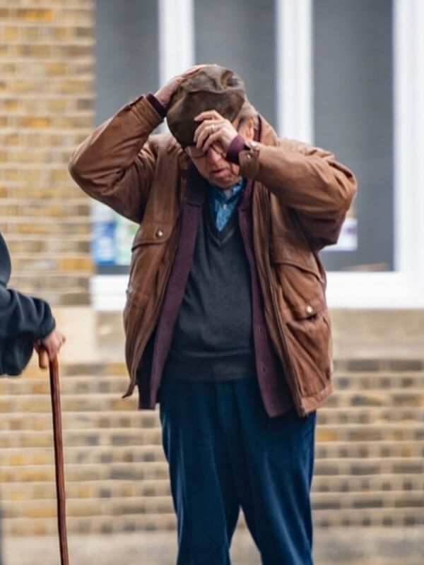 Goodbye June 2025 Timothy Spall Leather Jacket