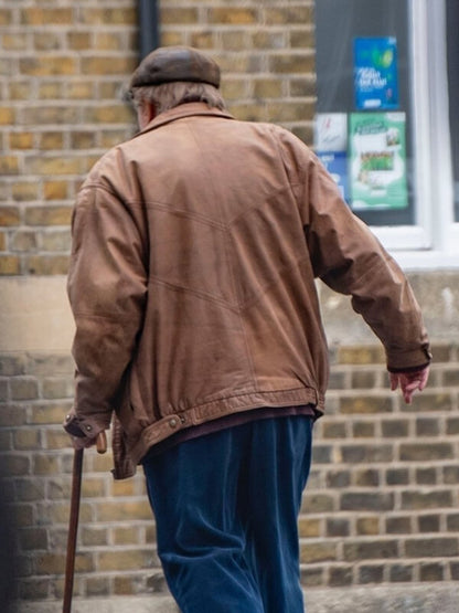 Goodbye June 2025 Timothy Spall Leather Jacket