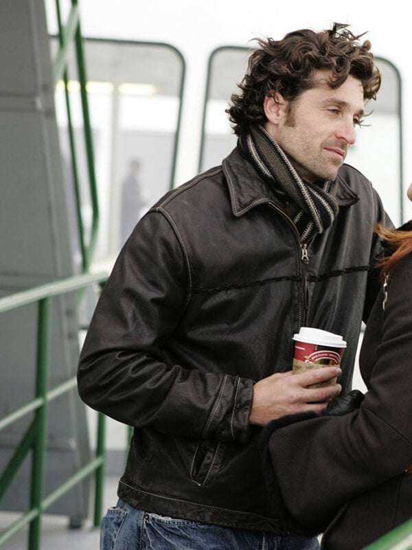 Grey's Anatomy Patrick Dempsey Black Leather Jacket