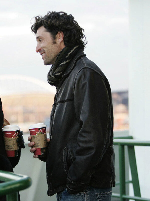 Grey's Anatomy Patrick Dempsey Black Leather Jacket