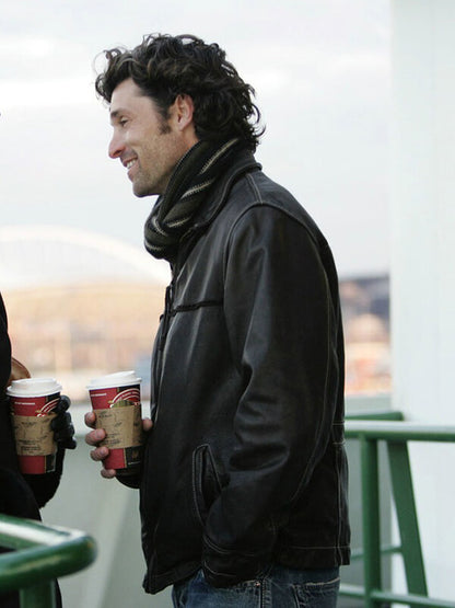 Grey's Anatomy Patrick Dempsey Black Leather Jacket