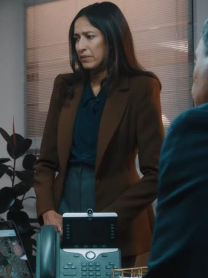 Ground Up S01 Emma Harvie Brown Wool Blazer